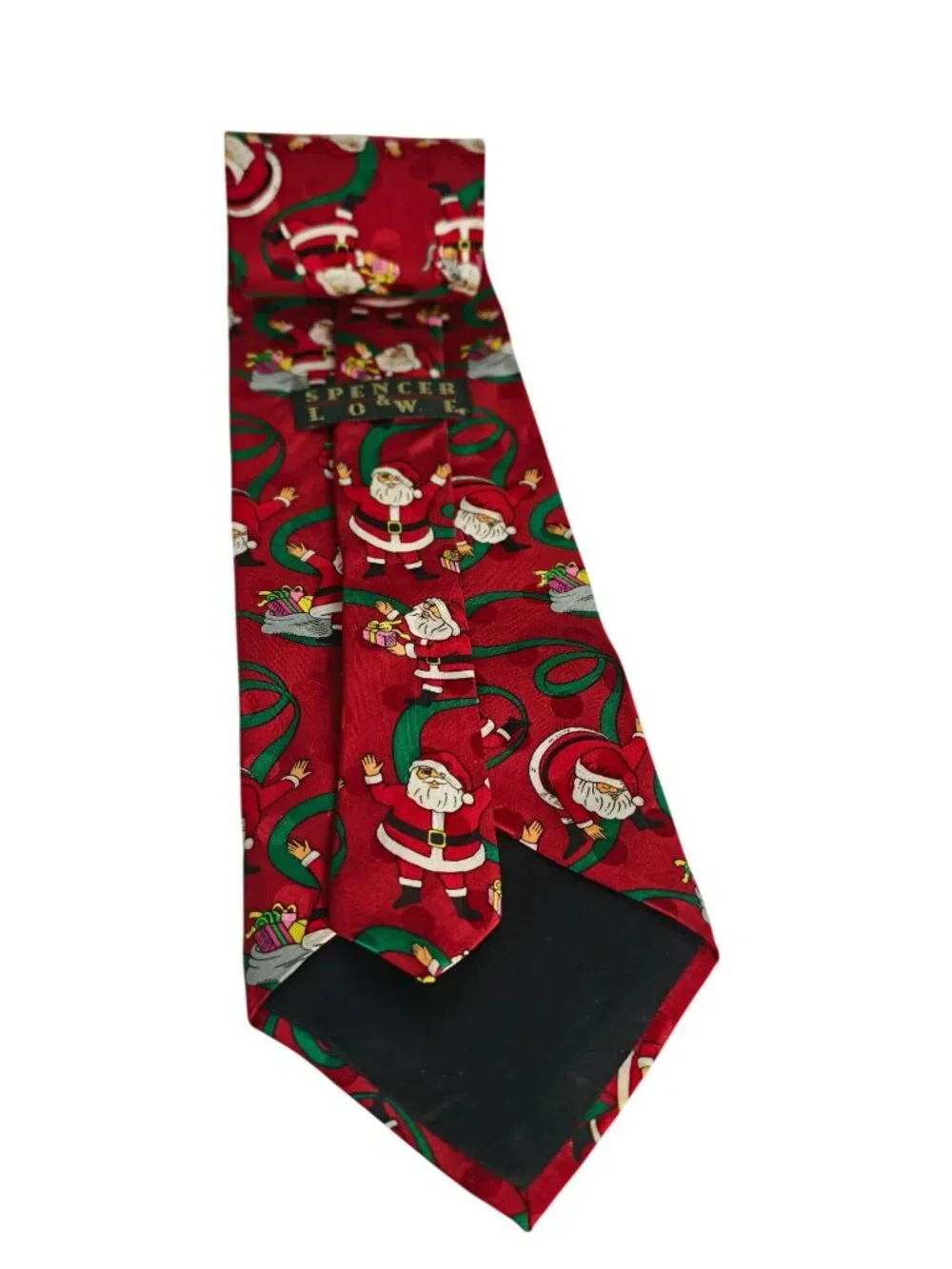 Mens Christmas Silk Tie Santa Claus Corporate Holiday Neckwear Spencer & Loew
